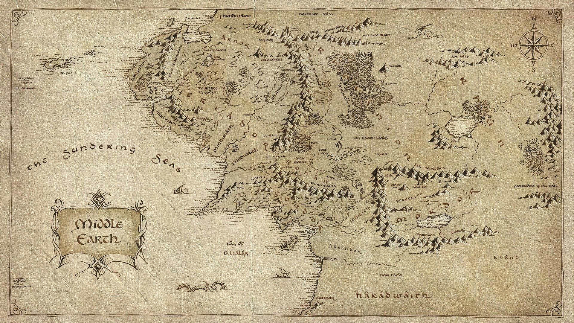 El mapa del Universo creado por Tolkien